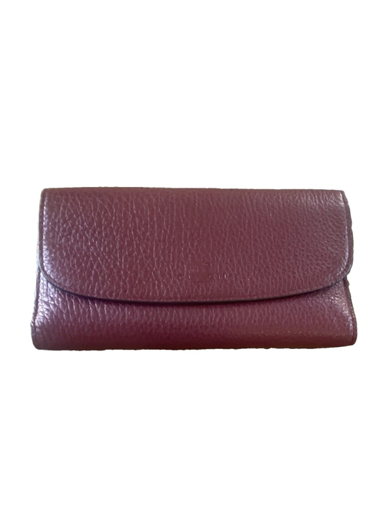 Coach Handbags - Coach Burgundy Snap-Flap Trifold Wallet w/ Credit Card Slots & Zip Coin Pock